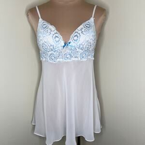 Linea Donatella Nighty Babydoll Chemise Medium Womens Lingerie Slip Lace Padded